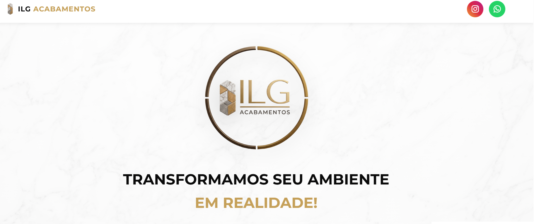 Home da ILG Acabamentos