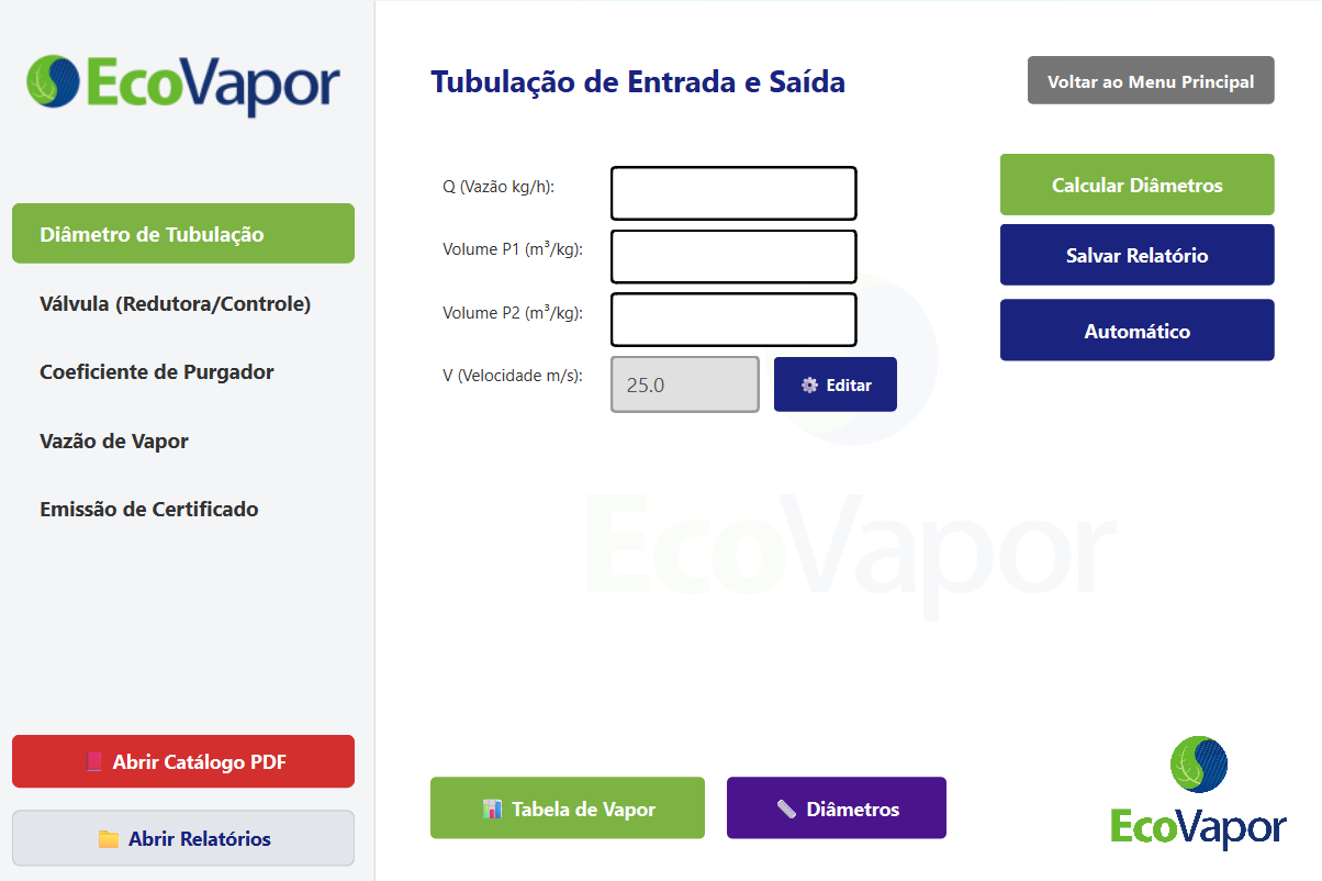 Calculadora do EcoVapor